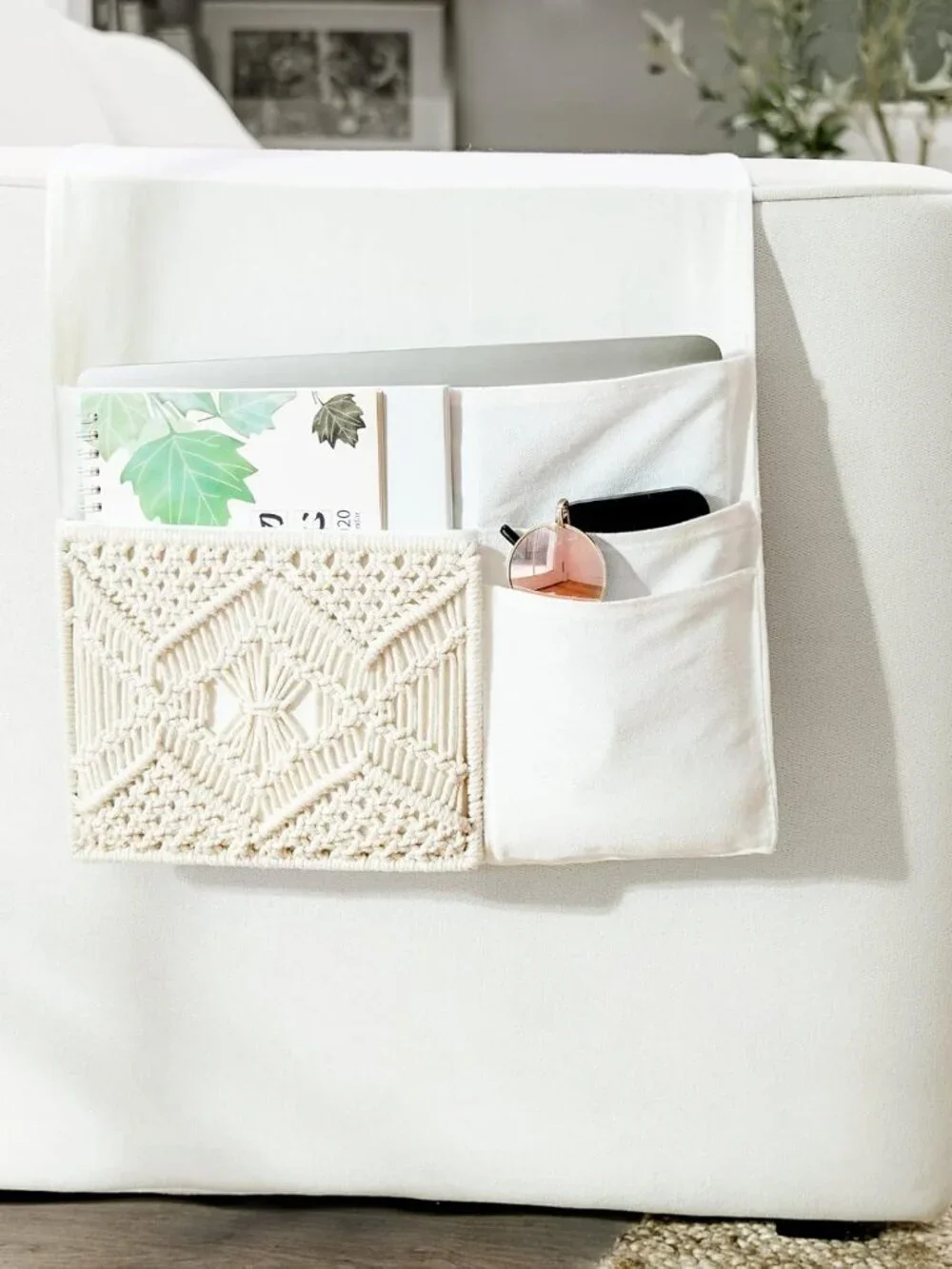 Boho Macrame Couch/Bedside Caddy
